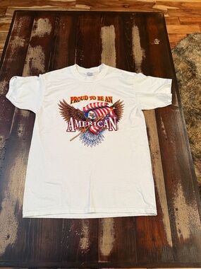 Gildan White 'Proud to Be an American' Eagle Graphic Tee